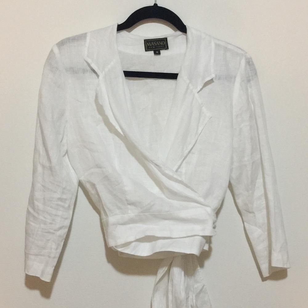 Linen Wrap Croptop (Reformation-ish)